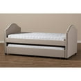 thumbnail image 2 of Bowery Hill Polyester Fabric Upholstered Daybed with Trundle in Beige, 2 of 8