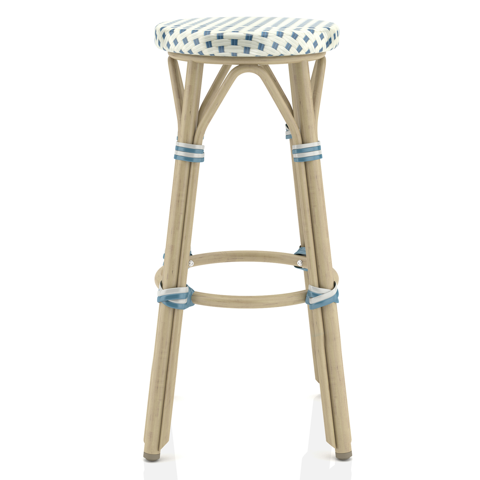 Furniture of America Tropaz Set of 2 30-in Outdoor Metal Bar Stool, Blue
