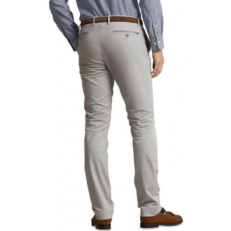 POLO RALPH LAUREN Soft Grey Men's Stretch Slim Fit Chino POLO RALPH LAUREN Soft Grey Men's Stretch Slim Fit Chino