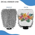 thumbnail image 2 of Microfiber Car Wash Gloves With Chenille & Polyester Terry Scratch-Free Cleaning Elastic Cuffs Flowers Garland, 2 of 8