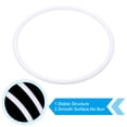 thumbnail image 3 of Unique Bargains 4 Inch Dream Catcher Rings, 12 Pcs Plastic Macrame Wreath Floral Round Ring Hoop, White, 3 of 6