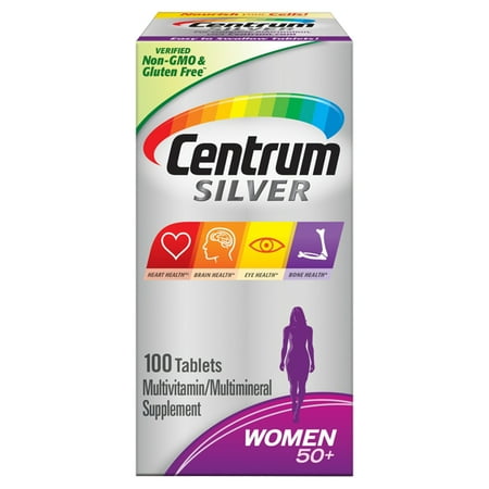 Centrum Silver Womens 50 Plus Multivitamin With Vitamin B, C, D3 & E, 100 Count