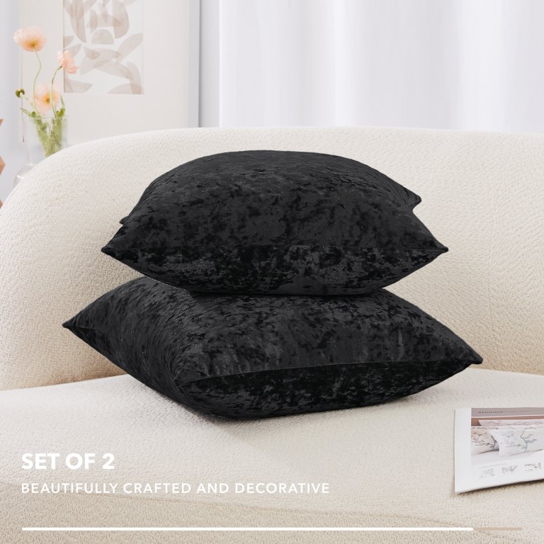 Large black velvet throw pillows cheap