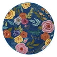 thumbnail image 3 of Unique Loom Blossom Collection Area Rug - Ashley (5' 3" Round Blue/Olive), 3 of 7