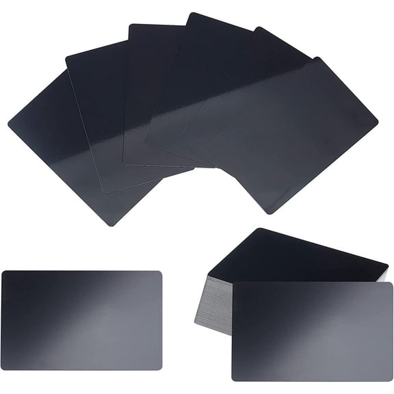 50 Sheet Aluminium Blank Name Cards for Laser Engraved Custom Visiting Business Cards Black 86x54x0.4mm