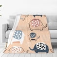 thumbnail image 1 of Balery Cute Ink Drawn Elephants Manta de Felpa Suave y Acogedora – Cobija de Franela Aterciopelada para Cama, Lavable y Cálida para Sofá, Mascotas, Transpirable-80"x60", 1 of 7