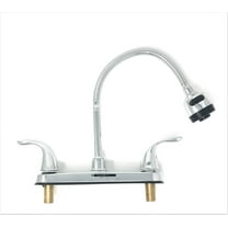 8" Faucet Kitchen Utility Sink Tall High Arc Flexible Spout Brass Polished Chrome 2 ADA Push Handles [3445LF8] - Grifo Grupo Lava Sastre de Calidad