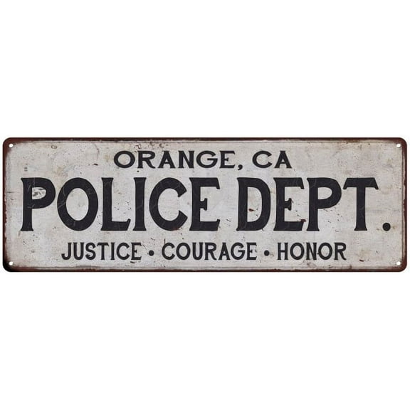ORANGE, CA POLICE DEPT. Home Decor Metal Sign Gift 6x18 106180012174