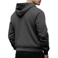 thumbnail image 3 of Handshe Men's Pullover Hoodie, Solid Color Loose Fit with Patch Pockets, Casual French for Everyday Wear, 3 of 4