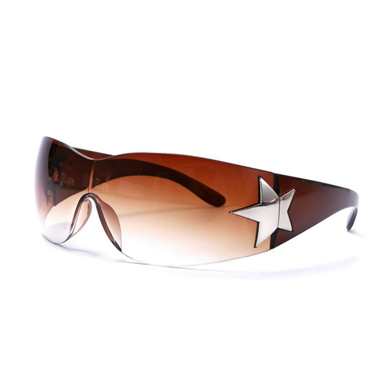 HUIJZG Y2K Stars Sunglasses for Women Men Stars Trendy Oversized  Fashionable Frameless Sunglasses 