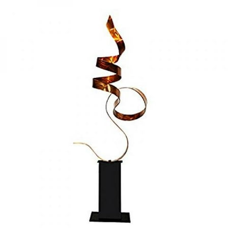 Copper Garden Sculpture - Captivating Copper & Black Earthtone Modern Abstract Indoor-Outdoor Metal Sculpture - Home & Garden Decor - Copper Perfect Moment By Jon Allen
