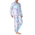 thumbnail image 2 of Fotbe Rainbow Scales Pattern Long Sleeve Pajama Set for Men,Sleepwear Set,2-piece Loungewear Set,Soft PJs Comfy Nightwear with Pockets-Small, 2 of 7
