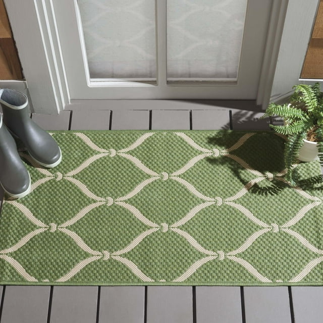 SAFAVIEH Courtyard Linnet Tapis Géométrique Intérieur/Extérieur