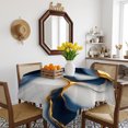 thumbnail image 3 of Navy Blue Marble Table Cloth Waterproof Tablecloths, Gold Modern Art Tablecloth Dining Table Cover for Kitchen Party Tabletop Outdoor, Square Tablecloth 54x54 Inch, 3 of 9