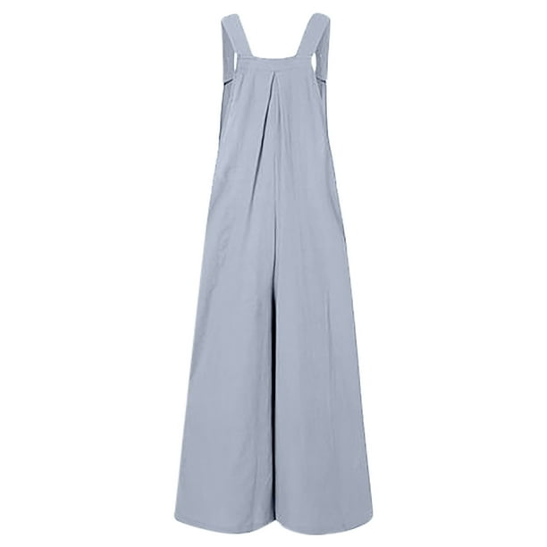 Heliisoer Fashion Women Loose Jumpsuit Casual Suspender Pants Wide