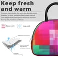 thumbnail image 3 of Pink and Red Checkered Pattern Insulated Lunch Bag,Leakproof Large Capacity Lunch Box for Work,Picnic or Travel,11.4 X 6.7 X 8.3 Inches, 3 of 6