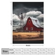 thumbnail image 4 of Pratyus Barn Windmill Cloudy Day Soft Cozy Printed Blanket & Throw for All Seasons - Lightweight & Resistant Flannel Material - Versatile for Travel, Bed, and Gifting 50x60in, 4 of 6