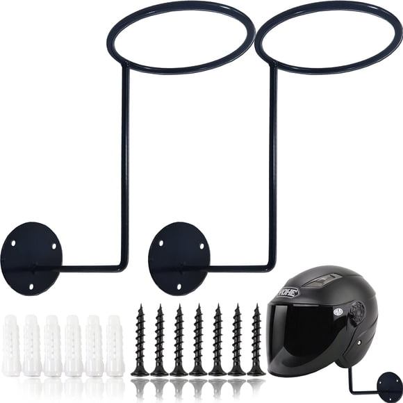 ROYHOO 2 Piezas Accesorios de Motocicleta Soporte para Casco Soporte de Metal Perchero de Pared para Chaquetas Abrigos Sombreros Máscaras de Baile Espalda de Bola para Baloncesto Fútbol Voleibol