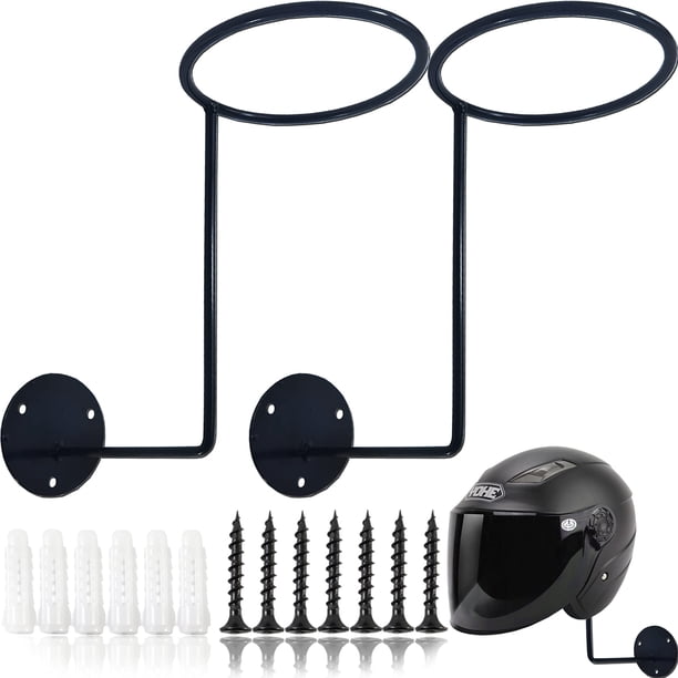 ROYHOO 2 Piezas Accesorios de Motocicleta Soporte para Casco Soporte de Metal Perchero de Pared para Chaquetas Abrigos Sombreros Máscaras de Baile Espalda de Bola para Baloncesto Fútbol Voleibol