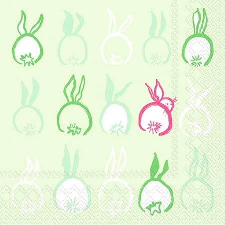 Boston International C000130 Paper Cocktail Napkins Pack of 20 - Bunny Tails - case of 3