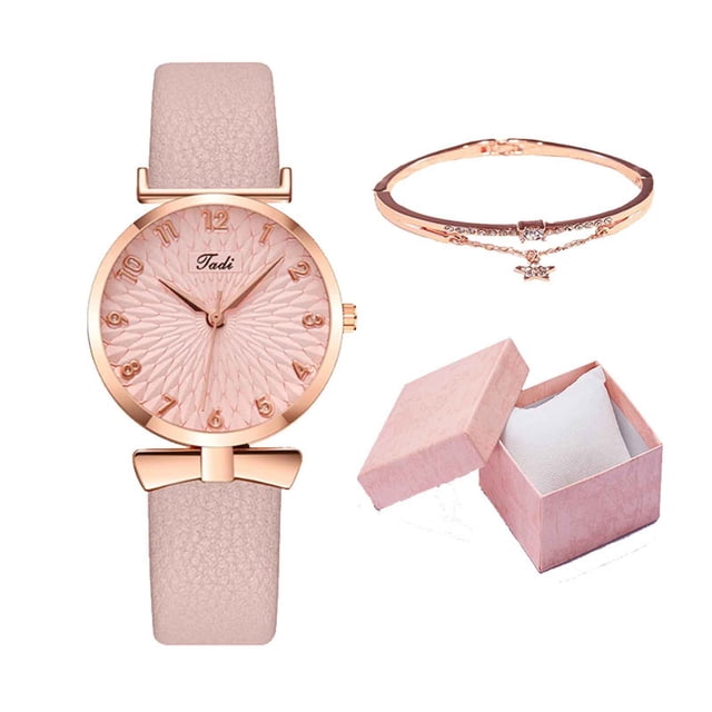 Nuevo reloj de pulsera de cuarzo con correa de moda para mujer, ideal para el tiempo libre, con caja de regalo.