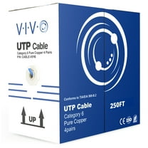 VIVO Blue 250ft Bulk Cat6 Copper Indoor LAN Ethernet Cable Wire UTP Pull Box