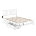 thumbnail image 3 of Zen Zone Bed with Footboard & Drawers - Solid Wood Platform Bed Frame - White Finish, 3 of 6