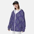 thumbnail image 5 of Kdxio Lavender Flowers Print Women Men Sun Protection UPF 50+ Jackets Zip Up Long Sleeve Hoodie Hiking Lightweight with Pockets, 5 of 8