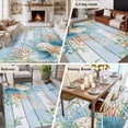 thumbnail image 5 of 8x10 Area Rugs for Living Room, Blue Beach Coastal Non Slip Area Rugs for Kitchen Bedroom Entryway, Summer Nautical Coral Shell Botanical Vintage Washable Carpet Runner Rug Floor Mats for Bedroom, 5 of 8