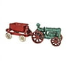 Design Toscano Fordson Tractor with Spill Wagon Replica Cast Iron Farm Toy Tractor