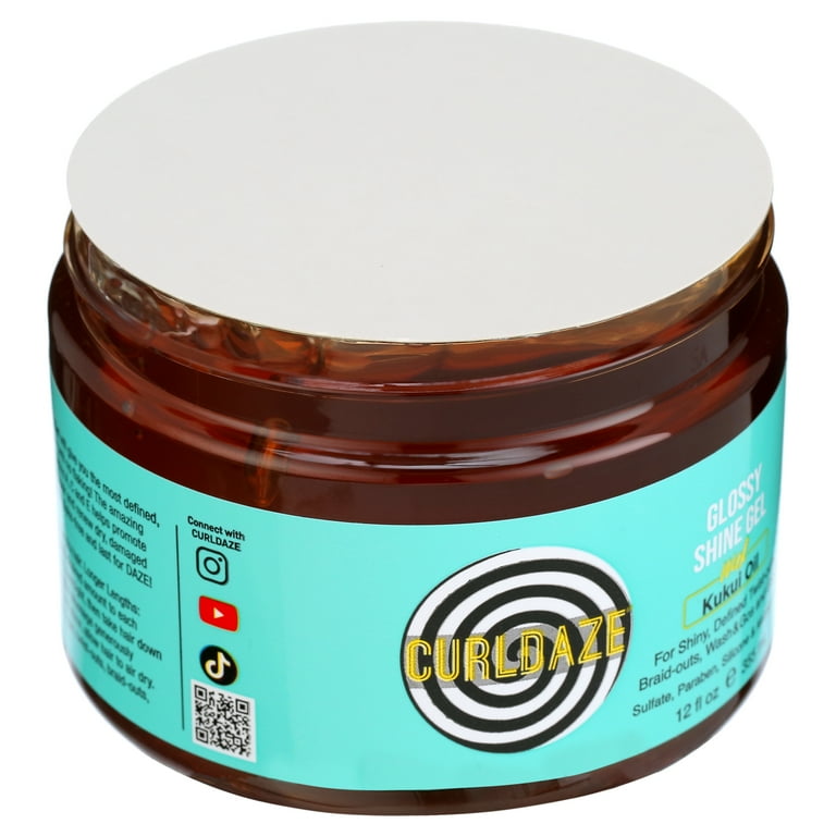 CurlDaze Glossy Shine Gel with Kukui Oil Styling Gel 12 oz