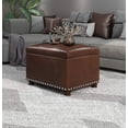 thumbnail image 2 of Joveco Rectangular Storage Ottoman Stylish PU Leather Toy Chests & Storage Room Organizer (Brown), 2 of 2