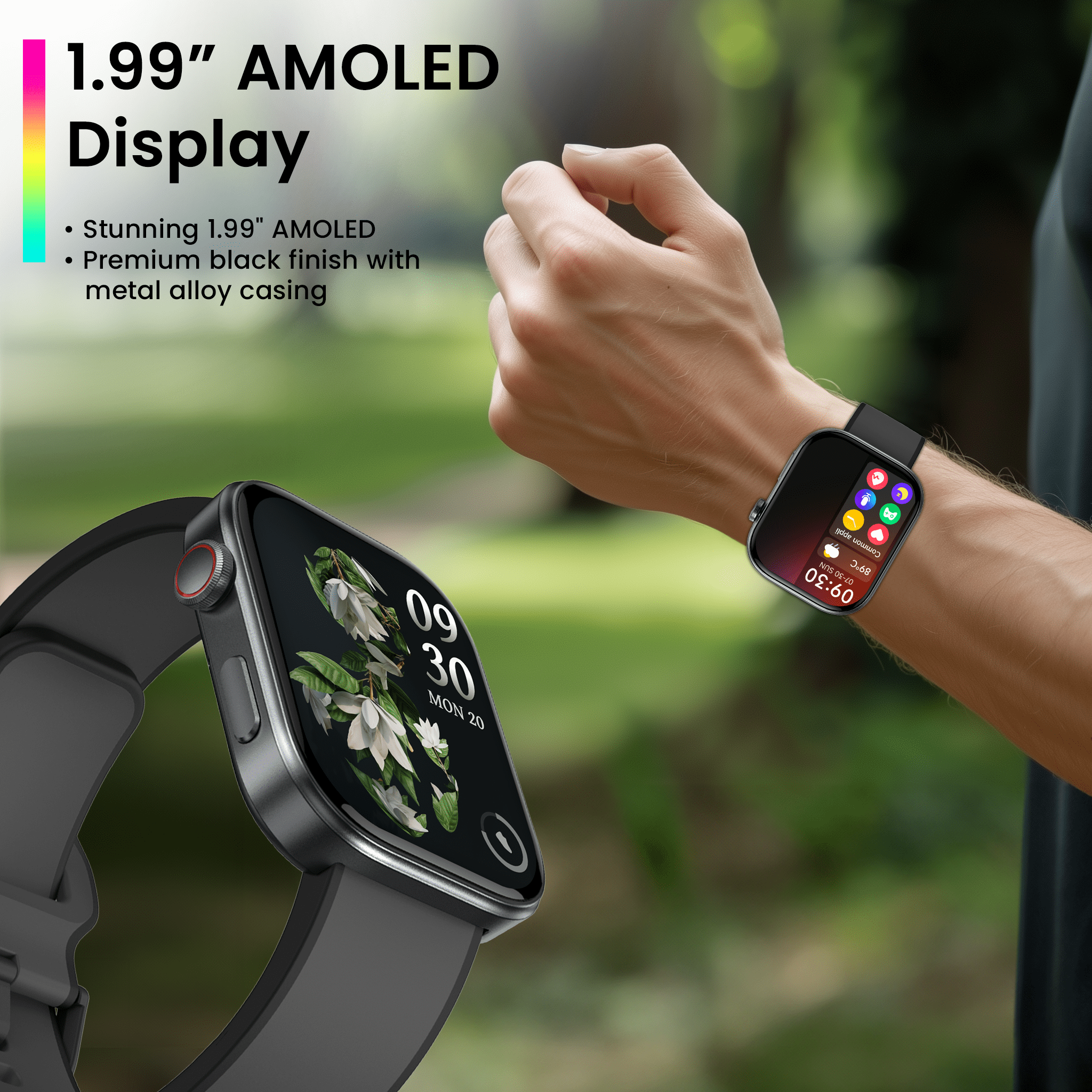 MiracoRun Smart Watch for Men, 1.99" AMOLED Display, Bluetooth Calls & Texts, 3ATM Water-Resistant, 14 Days Battery Life