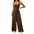 thumbnail image 3 of Women's Summer Spaghetti Strap Sleeveless Jumpsuit Wide Leg Baggy, 3 of 7