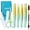 Green&Yellow, variant on MORGLES 7Pcs Tweezers Set, Stainless Steel Grooming Kit - Curved Scissors, Eyebrow Razor, Spoolie Brush & Case, Dark Green, for Men & Women