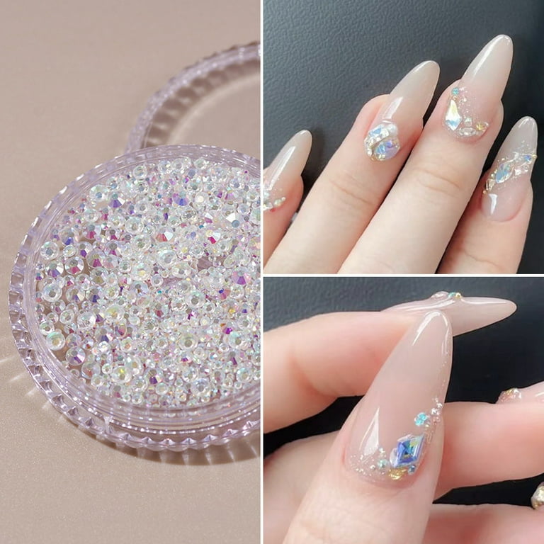 Shiny 3D Rhinestone Flat Back Stones Nail Art Decoration Gems Diamond Mixed  Size