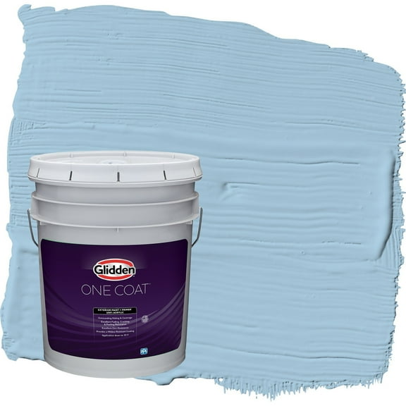 Glidden One Coat Blue Bows / Blue Satin Exterior Paint with Primer, 5 Gallon