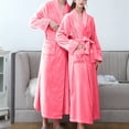 thumbnail image 6 of Tooayk Womens Pajama Sets Women's Double Pocket Flannel Bathrobe Soft and Warm Double Faced Bathrobe Pajamas and Home Wear Bathrobe Robe Pajama Set Pajamas for Women Watermelon Red, 6 of 6