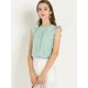 thumbnail image 2 of Allegra K Blusas Elegante Sin Mangas Vintage De La Década De 1950 Con Volantes Para Oficina De Negocios Para Mujer Cian L, 2 of 6