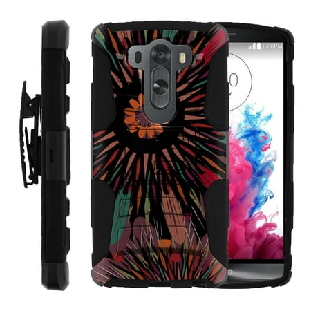LG V10 and LG G4 PRO Miniturtle® Clip Armor Dual Layer Case Rugged Exterior with Built in Kickstand + Holster - Modern Tribal