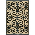 thumbnail image 3 of SAFAVIEH Chelsea Aragon Geometric Borders Wool Area Rug, Ivory/Dark Blue, 7'6" x 9'6" Oval, 3 of 11