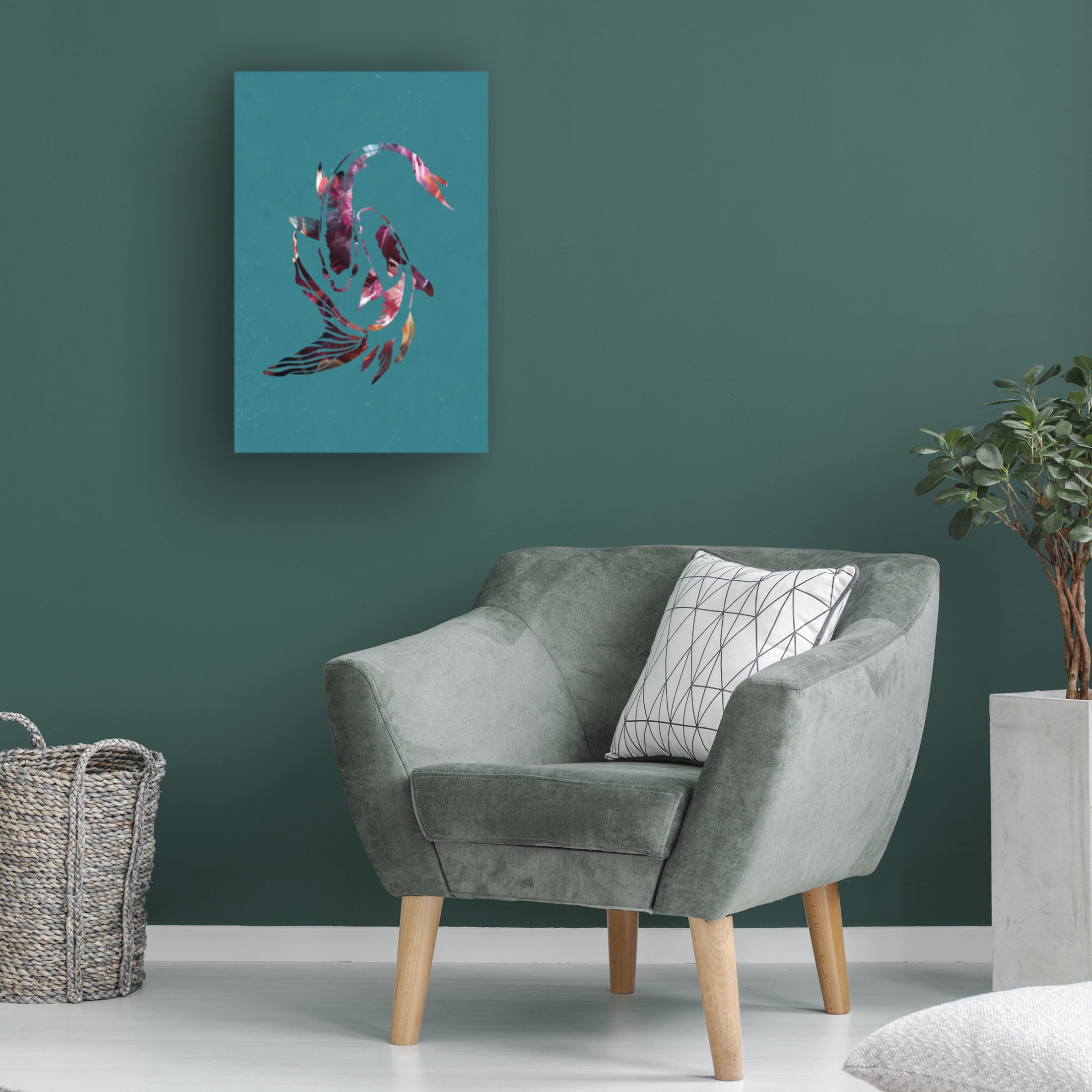 Trademark Fine Art Sarah Manovski  Pink Koi Fish Canvas Wall Art