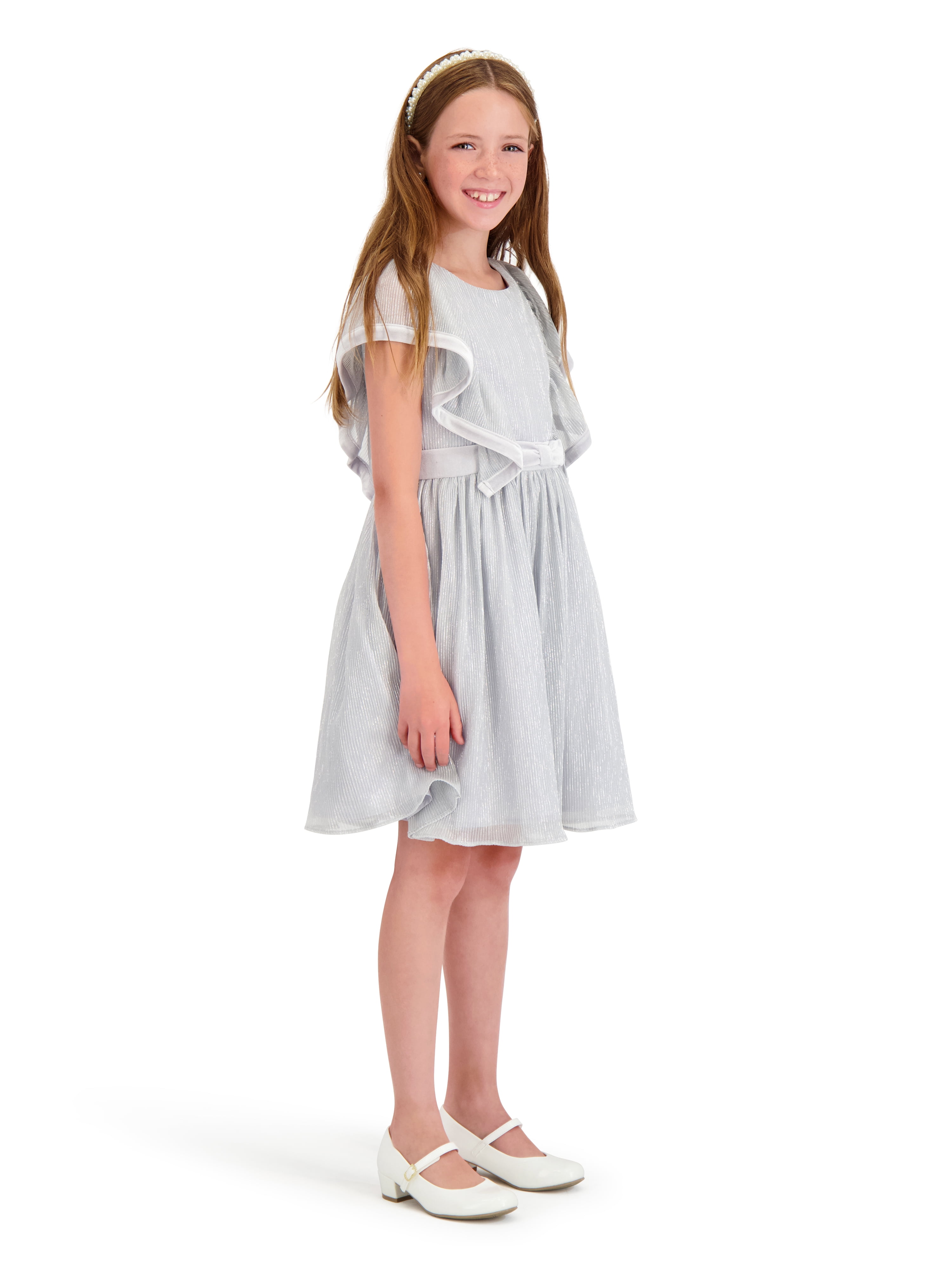 Kensie Girl Metallic Pleated Dress, Sizes 4-16
