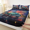 thumbnail image 3 of Feelyou Cartoon American Flag Twin Sheet Sets, Independence Day Firework Twin Fitted Sheet, July Fourth Theme Flat Sheet, Super Cozy Room Decor, 3 Pieces, 3 of 7
