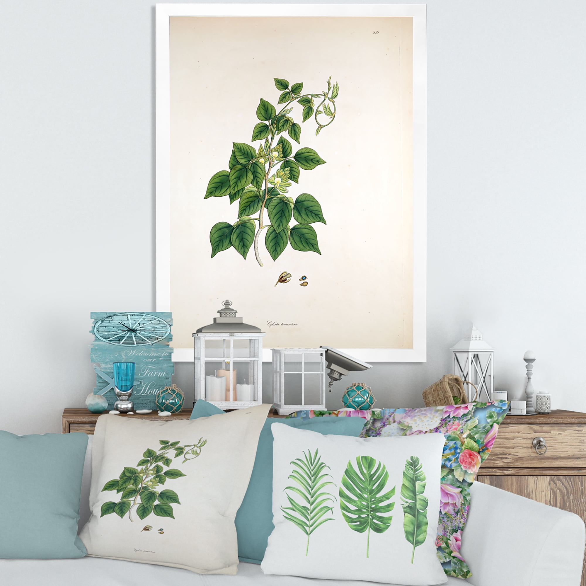 Designart 'Ancient London Plants VIII' Farmhouse Framed Art Print