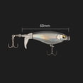 thumbnail image 1 of 6cm 6g Topwater Triple Hooks Señuelos Cebo de pesca artificial (Blanco negro) Likrtyny Para estrenar, 1 of 7
