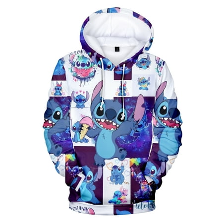 Lilo & Stitch Kawaii Oversized Pullovers Durable Men Women Clothes for Ladies (Adult-M)