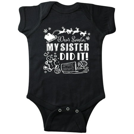 

Inktastic Dear Santa My Sister Did It Funny Christmas Gift Baby Boy or Baby Girl Bodysuit