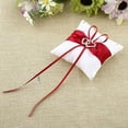 thumbnail image 5 of HEVIRGO Fashion Wedding Bridal Bowknot Double Heart Ring Bearer Pillow Cushion Tribute Silk, Polyster Tape, 5 of 6