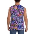 thumbnail image 4 of Goofa Watercolor Butterflies Printed Men's Sleeveless T-Shirt - Athletic Gym Workout Tank Top for Men - Moisture-Wicking, UPF 30+ Quick-Dry Muscle Tee-Small, 4 of 8